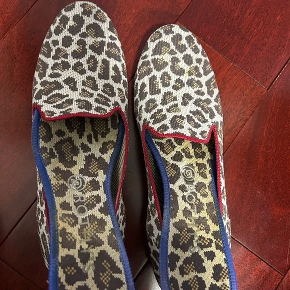 Rothy's Leopard Print loafers with Red and Blue Trim - Picture 8 of 10